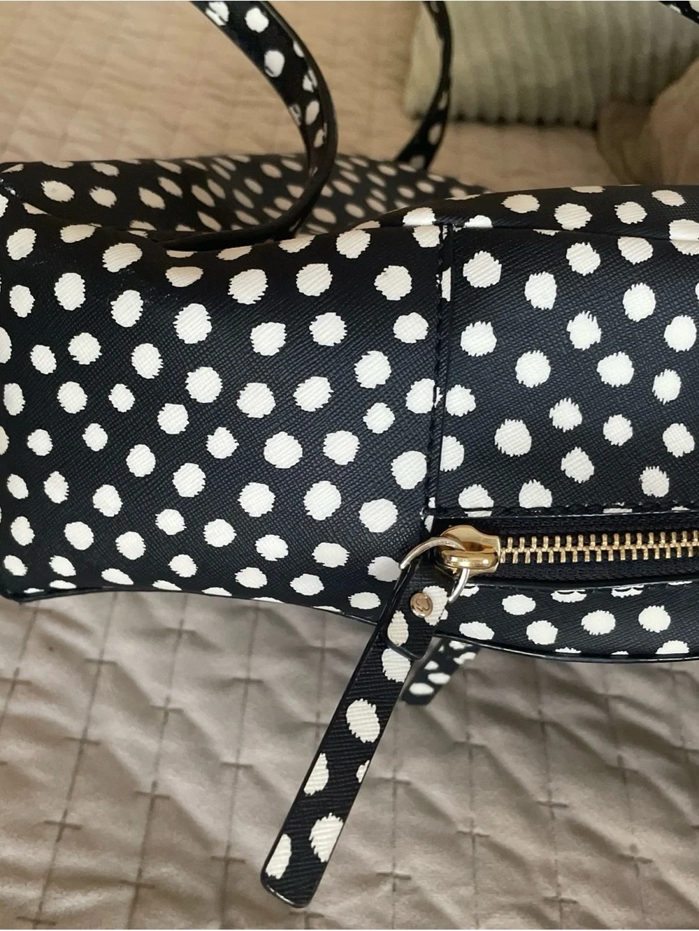 kate spade Black and White Polka Dot Mini Backpack